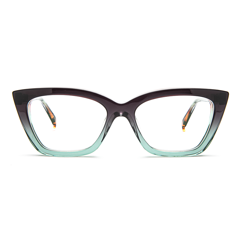 Bevel 8006 Regina Green Gadient Brownish Cateye Optical Eyeglasses