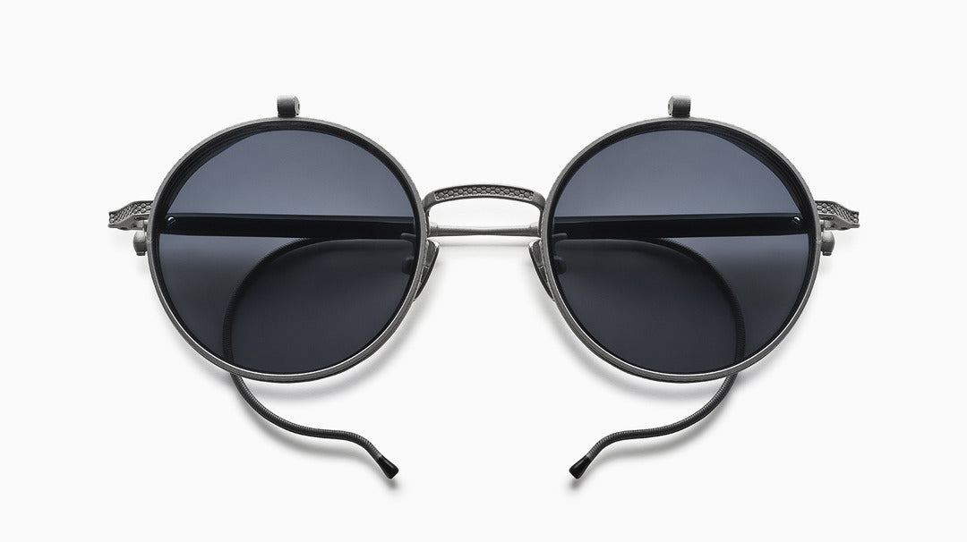 Etnia Barcelona Ballard Vintage Black Silver sunglasses with clip on Shades