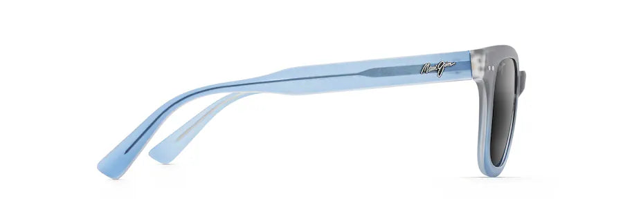 Maui Jim Shore Break Matte Translucent Blue Grey Fad Gray Polarized Sunglasses