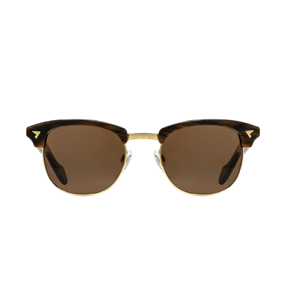 American Optical Sirmont Browline Chocolate Gold 51mm Sunglasses