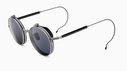 Etnia Barcelona Ballard Vintage Black Silver Sunglasses with Clip-On Shades