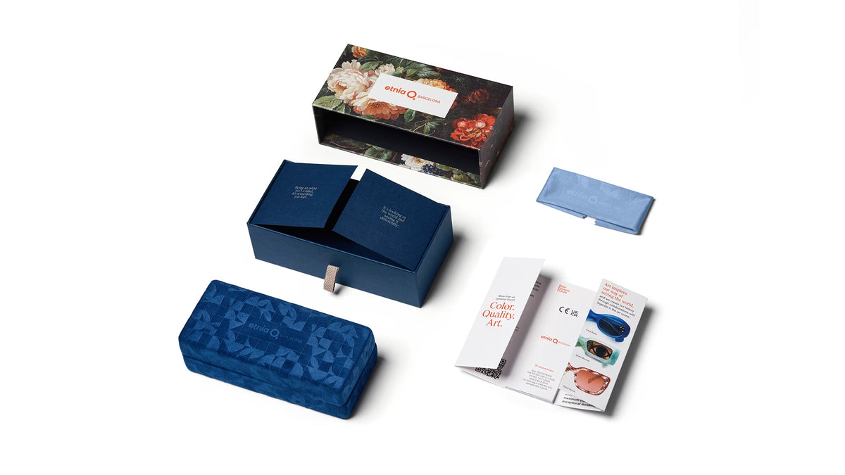Etnia Barcelona Originals blue case and packaging
