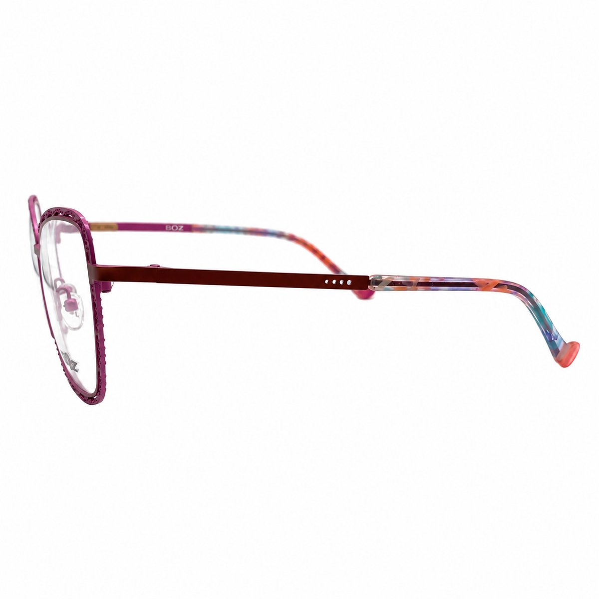 BOZ leila-9080 eyeglasses side or angled view on white background