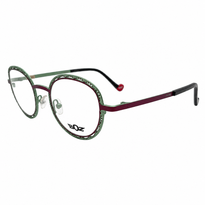 BOZ-MELODY-7045-46 eyeglasses three-quarter view on white background