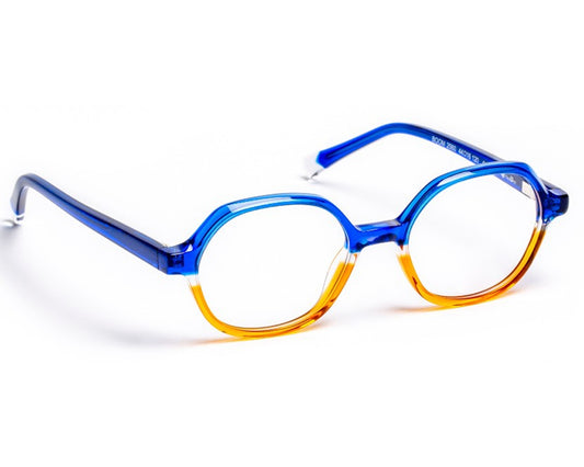 J.F. REY KIDS & TEENS BOOM 0035 BLEU LIGNE ORANGE eyeglasses