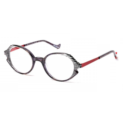 J.F. Rey BOZ Orchild Gray/White Striped Eyeglasses