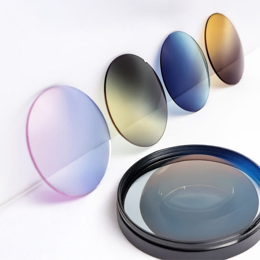 A selection of clear and tinted prescription lens options